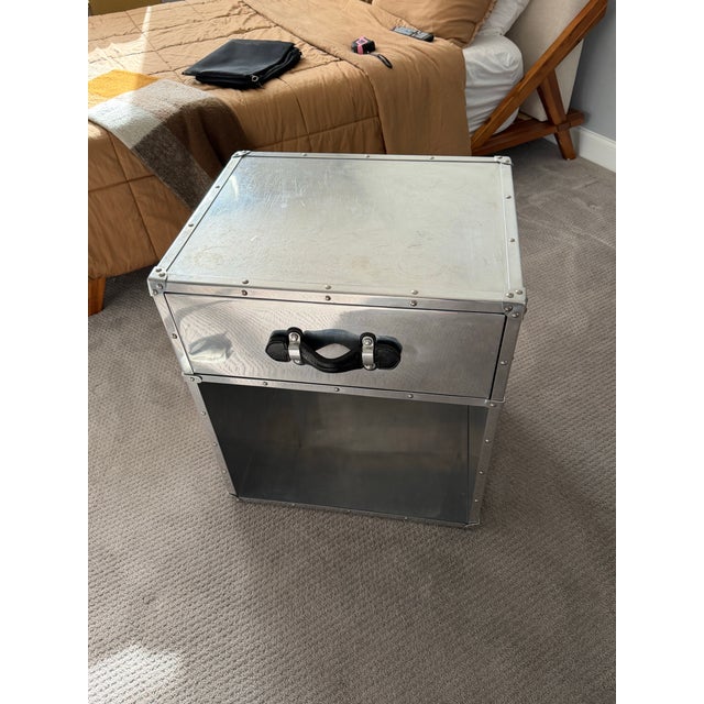 Pair of Eichholtz Aluminum "Catalina" Trunk Nightstands For Sale - Image 10 of 12