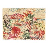 1985 Lucien Neuquelman Riviera Landscape Lithograph For Sale