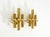 Metal Three-Arm Brass Wall Lamps, 1960s, Set of 2 For Sale - Image 7 of 18