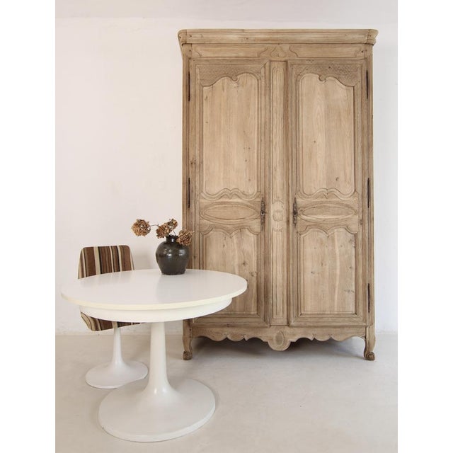 19th Century French Provincial Bleached Oak Wardrobe For Sale - Image 4 of 18
