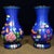 Pair of Vintage Chinese Blue Cloisonné Dragon & Phoenix Vases For Sale - Image 4 of 9