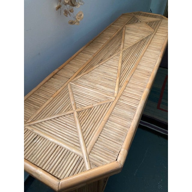 Mid-Century Modern Pencil Reed Console Table in the Style of Gabriella Crespi For Sale - Image 3 of 7