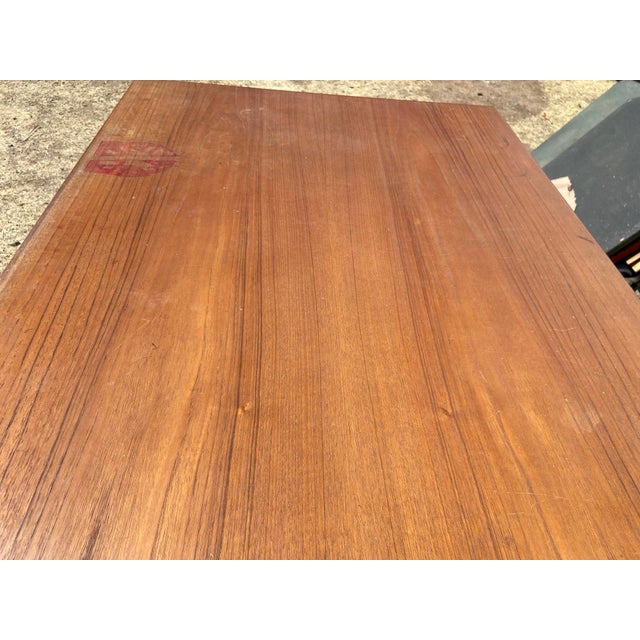 1960s Kai Kristiansen Writing Floating Teak Vintage Desk For Sale In Sacramento - Image 6 of 12