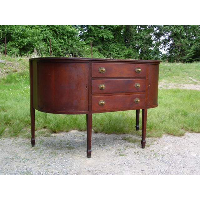 Antique Federal Mahogany Curved Credenza Sideboard Buffet Server Chairish