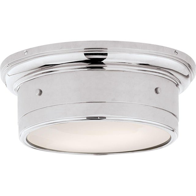 Siena Small Flush Mount in Chrome with White Glass Designer: Mounting: Flush Shade Detail: White Glass Socket: 2 - E26...
