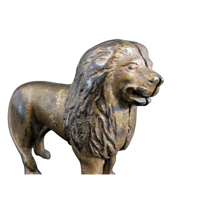 Art Deco 1900 Gold Lion Coin Bank Die Cast Metal by Ac Williams For Sale - Image 3 of 7