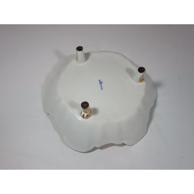 Ceramic Antique French Porcelain Footed Hand Painted Bowl For Sale - Image 7 of 10