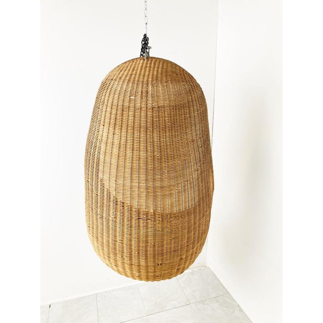 Wood Vintage Hanging Egg Chair attributed to Nanna Ditzel, 1960s For Sale - Image 7 of 12