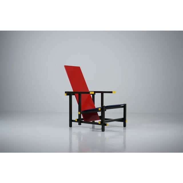 Red and Blue Armchair by Gerrit T. Rietveld for Cassina, 1980s For Sale - Image 6 of 18