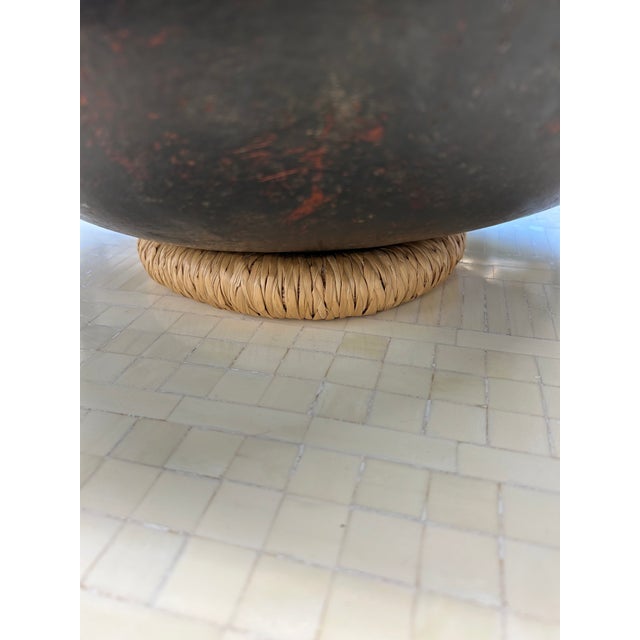 Wood Large Organic Lidded African Gourd Vessel Urn For Sale - Image 7 of 12