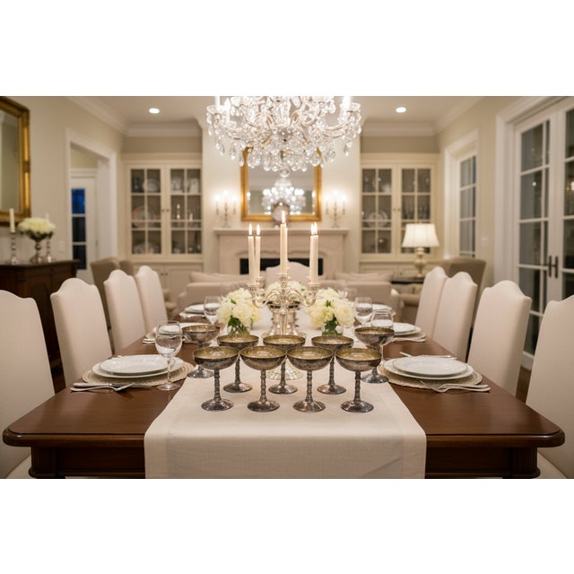 Silver Vintage Spanish Silver-Plated Champagne Goblets - Set of 13 For Sale - Image 8 of 8