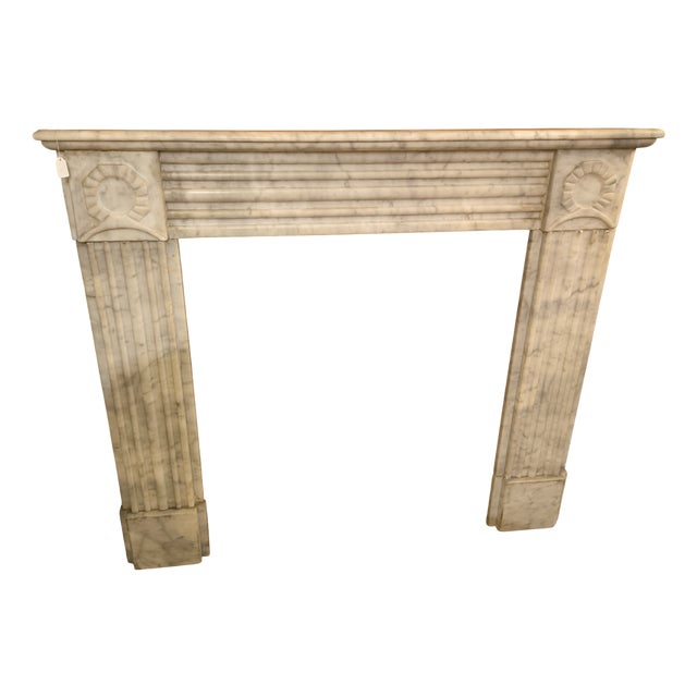 Grey Marble Fireplace, 1920s For Sale