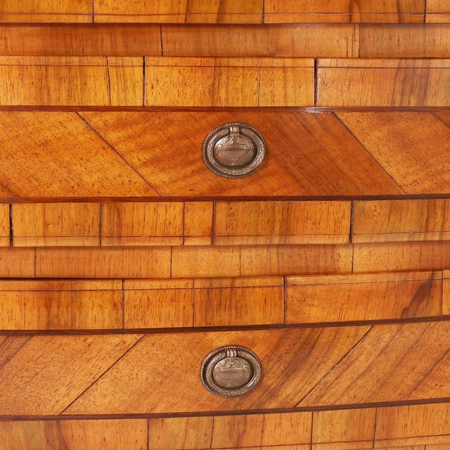 Burnt Orange Antique Neoclassic Continental Walnut Commode or Chest of Drawers For Sale - Image 8 of 9