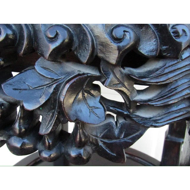 Marble Top Antique Chinese Hardwood Table For Sale - Image 16 of 17