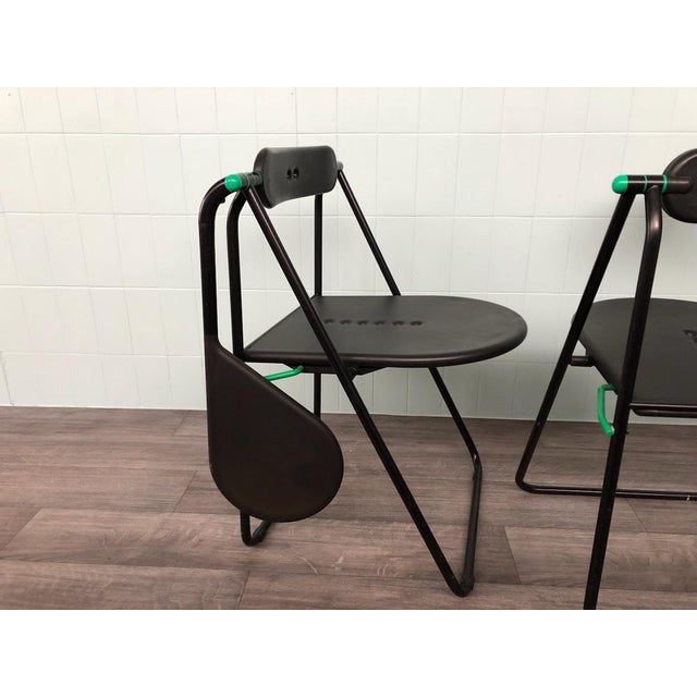 Vintage Italian Flap Chairs by Paolo Parigi, 1980s, Set of 3 For Sale - Image 15 of 18