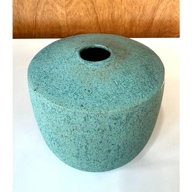 Ceramic Vase with Green Glaze by John Ward For Sale - Image 9 of 12