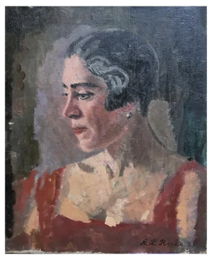 Alexis Louis Roche, Portrait de Femme, Coiffure des Années 20, 1929, Oil on Canvas