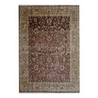 Vintage Hand-Knotted Agra Rug For Sale