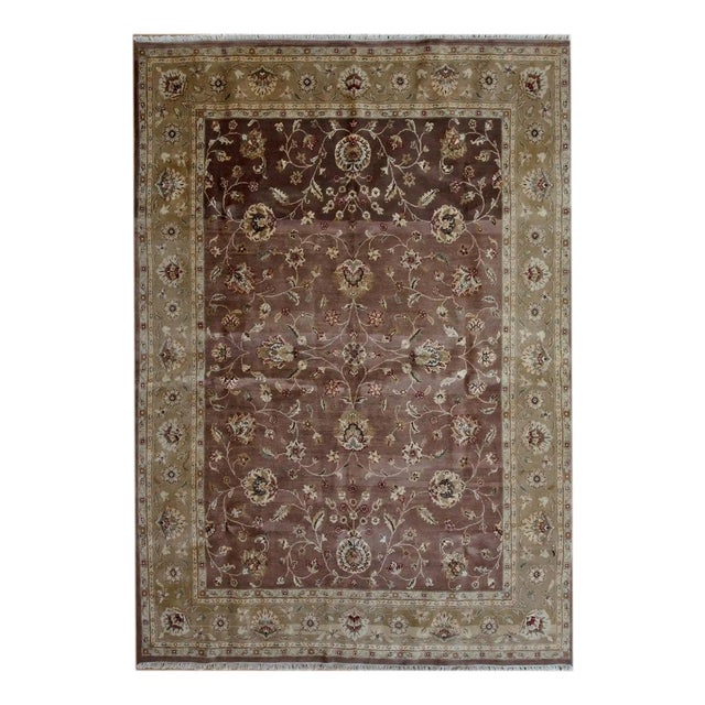 Vintage Hand-Knotted Agra Rug For Sale