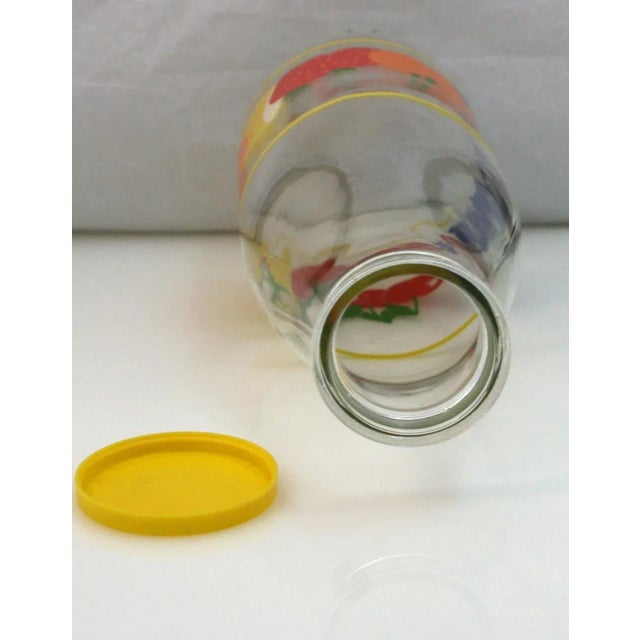 Vintage 1970s Jeannette Glass Colorful Fruit Lidded Quart Beverage Juice Bottle For Sale In West Palm - Image 6 of 10
