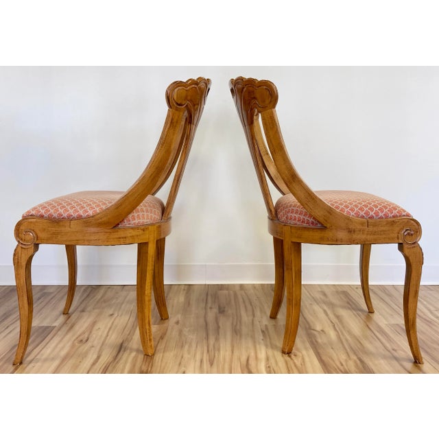 Wood Vintage Carved Wood Fan Back Chair - Price Per Chair For Sale - Image 7 of 12