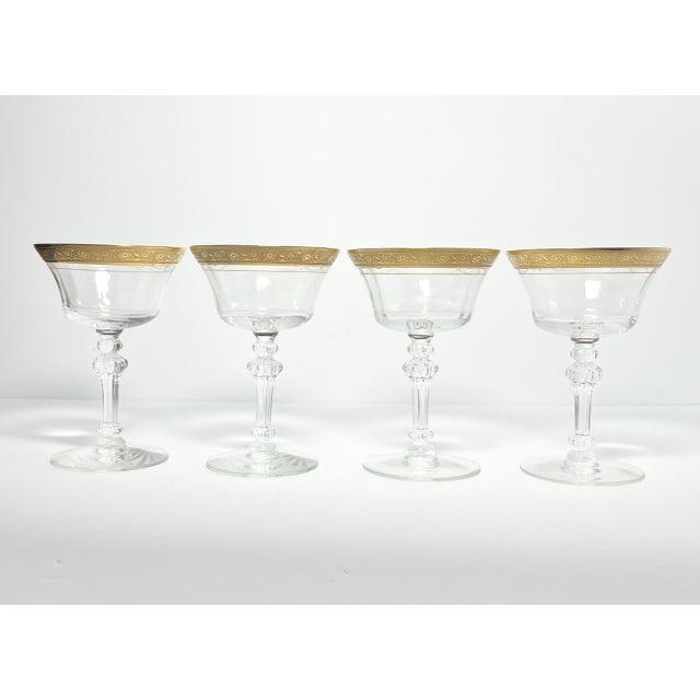 Tiffin-Franciscan “Minton” Set of 4 Coupe Champagne Glasses 5 1/2” 6oz Good vintage condition. No chips, cracks, or...