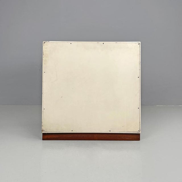 Wood Modern Italian White Wooden Bedside Table with Shaped Top, 1980s For Sale - Image 7 of 18