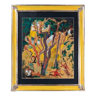 Sirio Pellegrini, In the Wood, Oil Painting, 1967 For Sale
