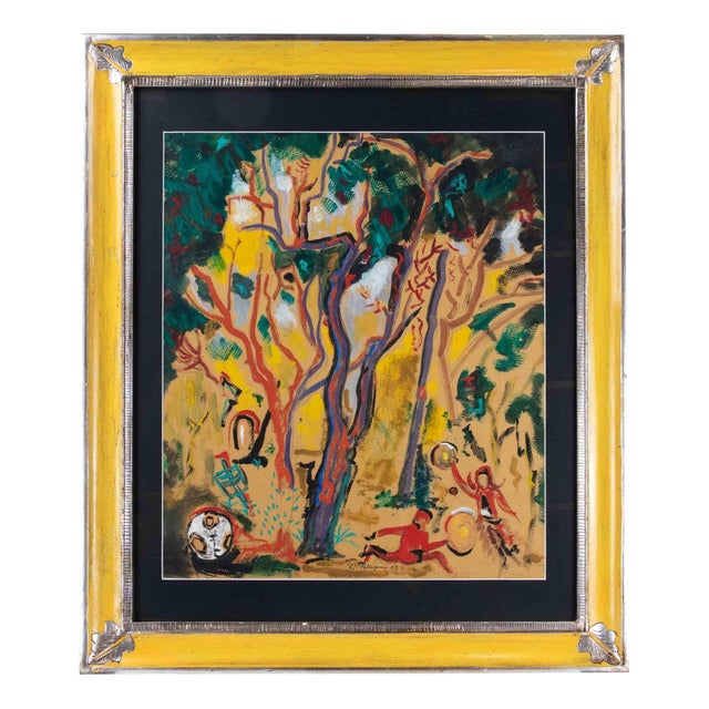 Sirio Pellegrini, In the Wood, Oil Painting, 1967 For Sale