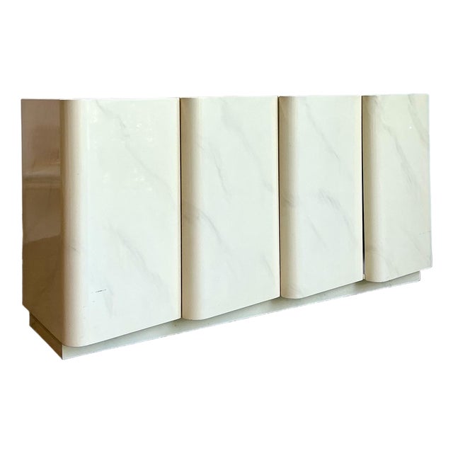 Vintage Postmodern Wave Front Credenza For Sale