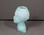1990s 1990s Frosted Aqua Green Glass Modernist Head Vase For Sale - Image 5 of 9