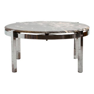 Coffee Table with Stone Top, 1970s For Sale