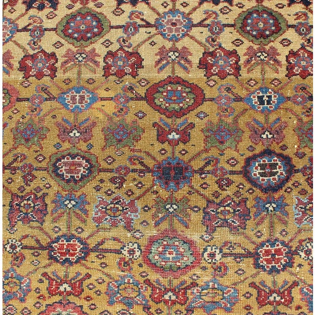 All Over Geometric Antique Persian Malayer Rug in Yellow, Red, Blue, Green For Sale - Image 10 of 13