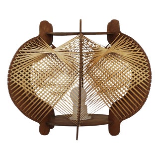 Scandinavian Modern Wooden Table Lamp, 1960s For Sale