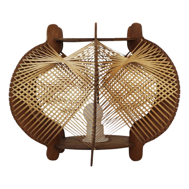 Scandinavian Modern Wooden Table Lamp, 1960s For Sale