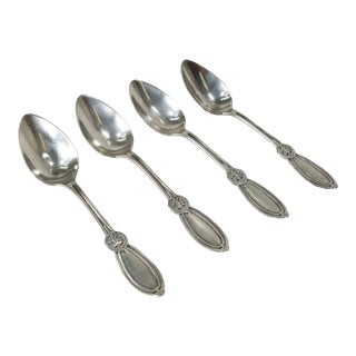 19th Century Set of 4 American Sterling Silver Union Pattern Spoons by Wendt & Co. For Ball Black & Co. For Sale