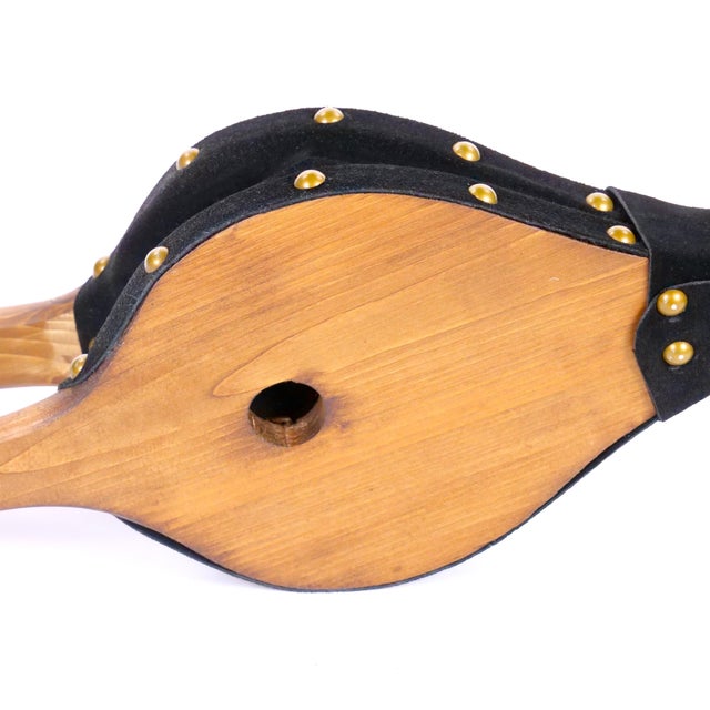 Late 20th Century North American Hand-Carved Wood Brass Fireplace Bellows For Sale - Image 5 of 10