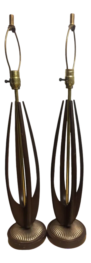 Mid 20th Century Mid-Century Modern Lamps - a Pair