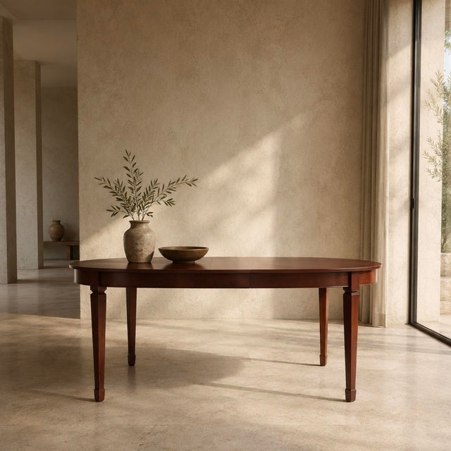 Mid-Century Modern Mid-20th Century Hepplewhite Mahogany Dining Table with Extension, Denmark For Sale - Image 3 of 17