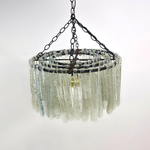 Mid-Century Modern Mid-Century Brutalist Multicolor Glass Chandelier, 1970s For Sale - Image 3 of 12