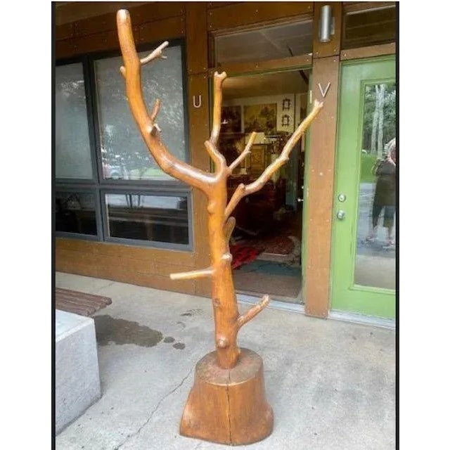 1980s Rustic Log Hall Tree Hat Coat Rack Chairish
