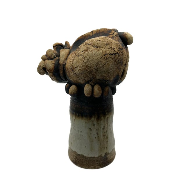 1970s Stoneware Cow Bell by Todd Warner Dated 1970s For Sale - Image 5 of 13