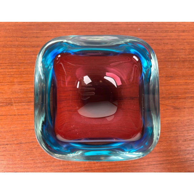 Vintage Italian Sommerso Murano Glass Bowl, 1970s For Sale - Image 12 of 18