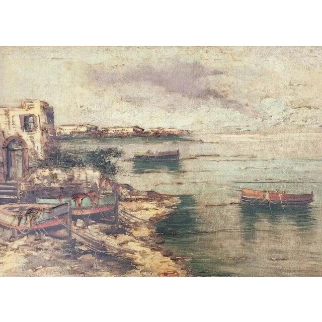 Alberto Corsini, On the Beach near Naples, Oil Painting on Canvas For Sale - Image 13 of 13
