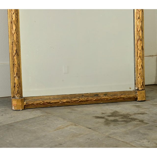 19th Century French 19th Century Louis XVI Style Gilt Mirror For Sale - Image 5 of 9