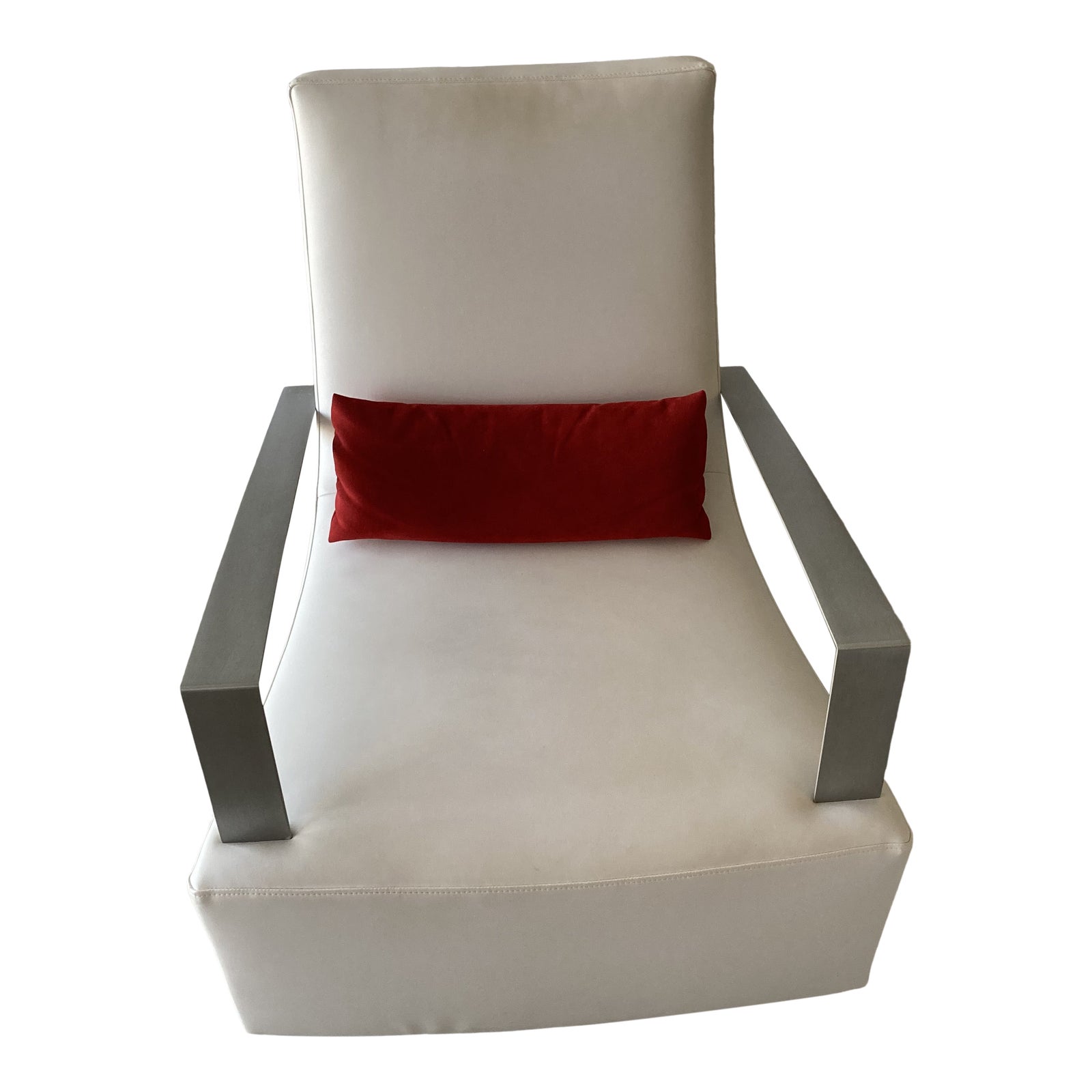 Linge Roset Neo Rocking Chair By Alban Sebastien Gilles White Leather Chairish