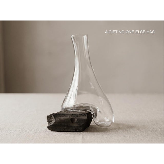 Handblown Crystal Gobi Stone Vase – Organic Modern Sculptural Art Piece For Sale In New York - Image 6 of 10