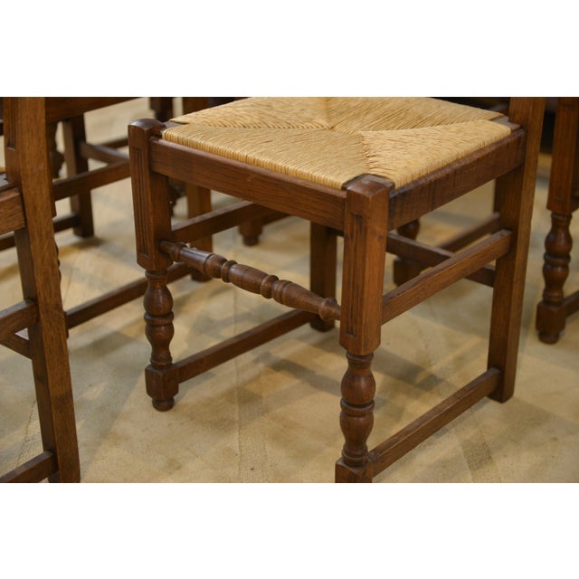 Brutalist Oak Chairs, 1950s, Set of 6 For Sale - Image 12 of 15