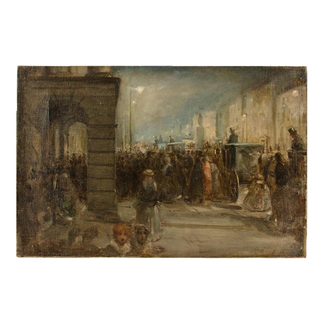 William Gordon Burn-Murdoch (British, 1862 - 1939) European Street Scene, Oil on Canvas For Sale