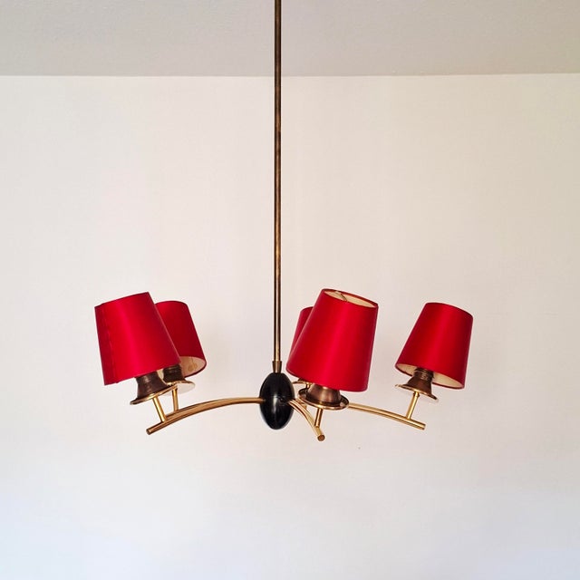 Mid-Century Modern Five-Arm Sputnik Chandelier, Germany, 1960s For Sale - Image 4 of 17